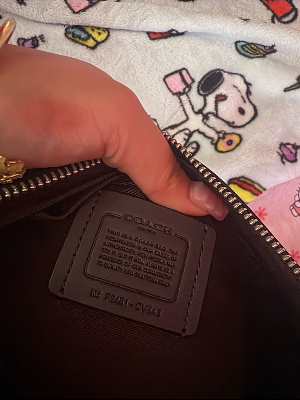 Coach Black Leather Zip Pouch with Gold Zipper